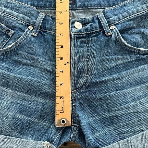 Citizens of Humanity size 26 Button Fly Cuffed Jean Shorts Distressed Denim - Picture 9 of 12
